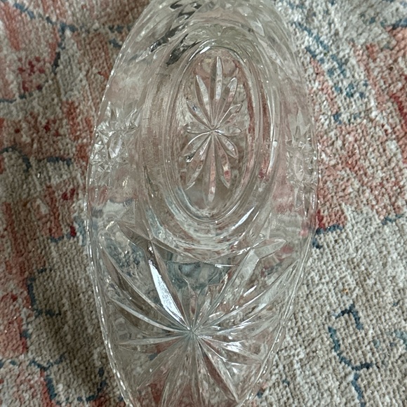 Vintage Clear Glass Dish Stars Banana Split Ice Cream Mid Century - Picture 3 of 6